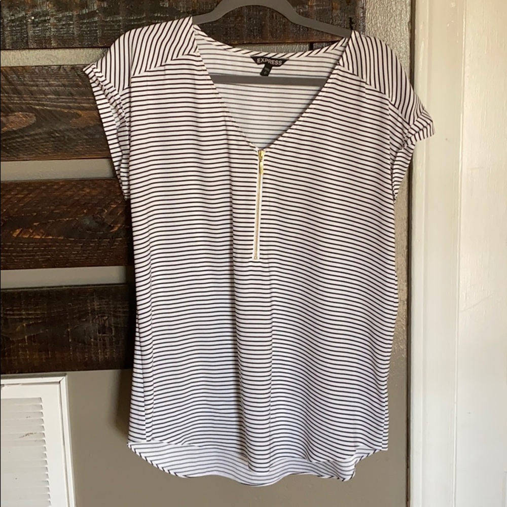 Black and white striped top